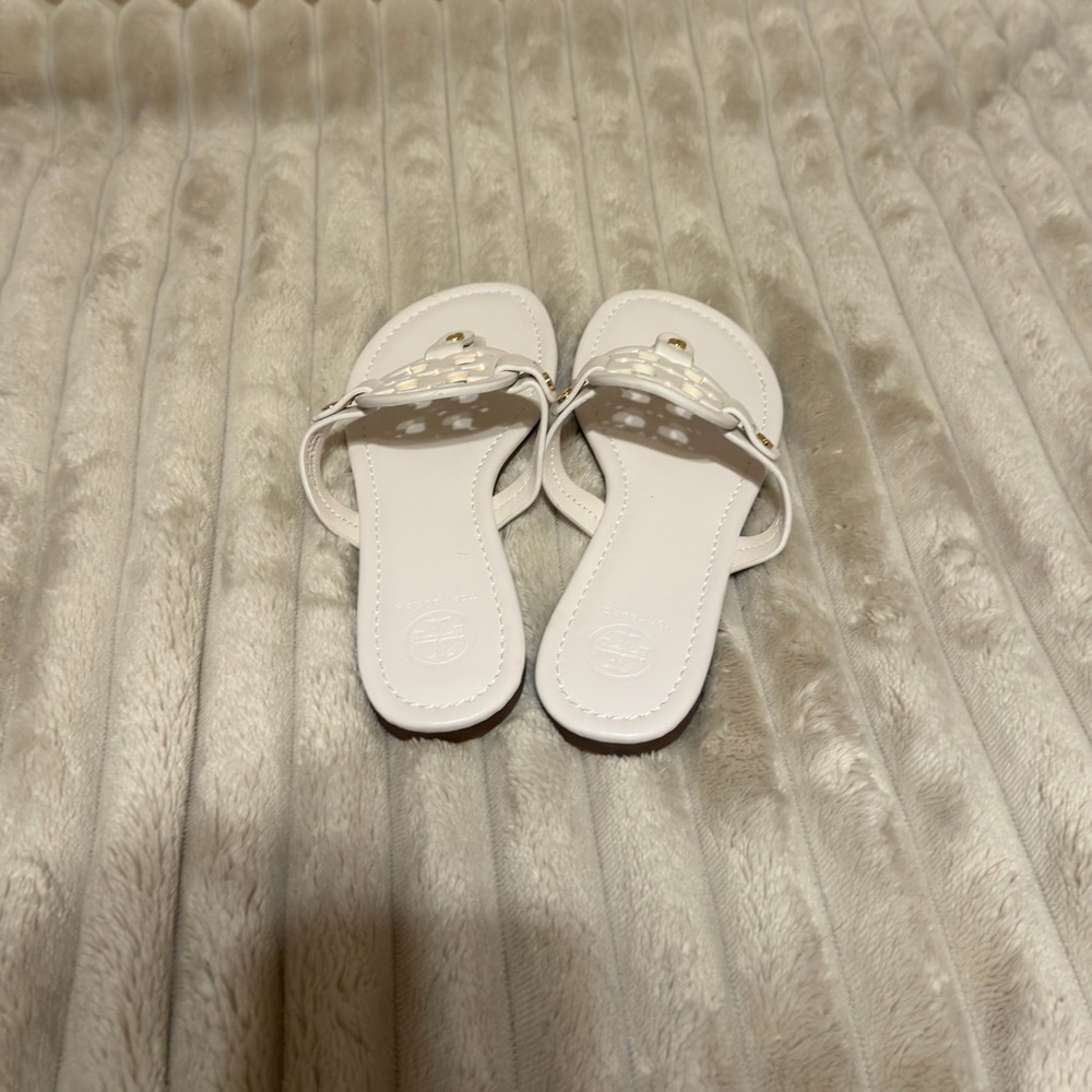 Tory Burch Miller Sandal White / Gold Women’s Size 7 8.5 and 9 - Picture 4 of 6